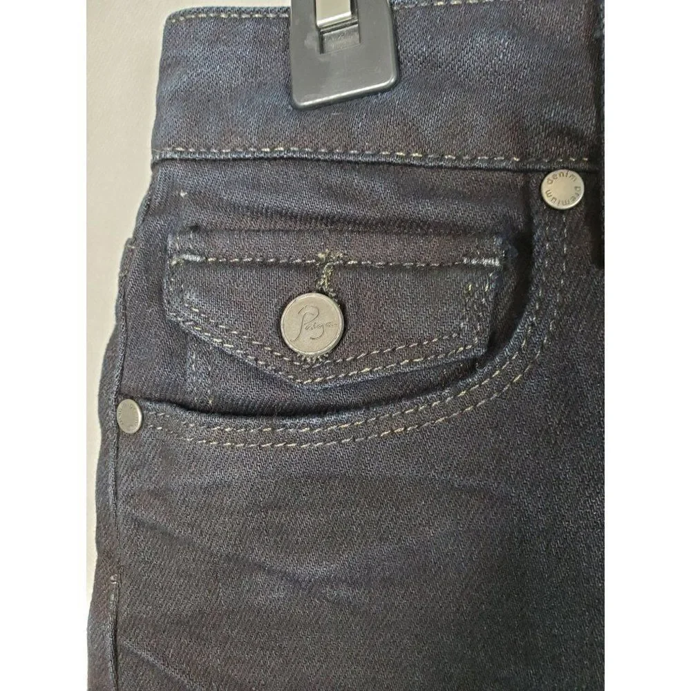 Paige Fairfax Super Dark Wash Flap Pocket Denim Mini Skirt Made in USA NWT
